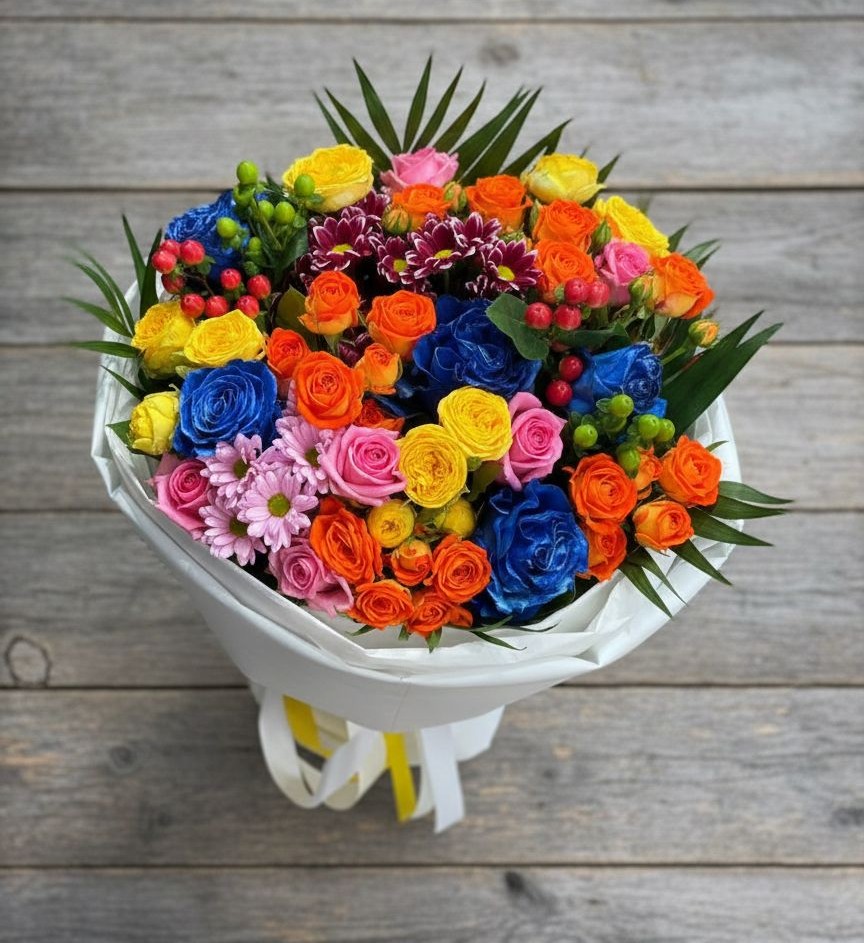 Букет цветов из: Розы и Хризантемы в Краснохолм