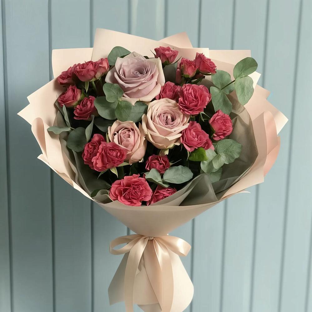 Букет цветов из: Гвоздики и Розы в Краснохолм