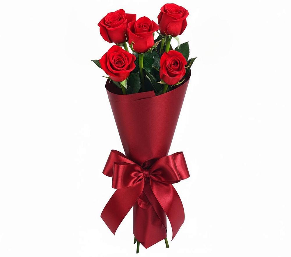 Букет 5 Красных роз Эдлесс Лав в Краснохолм