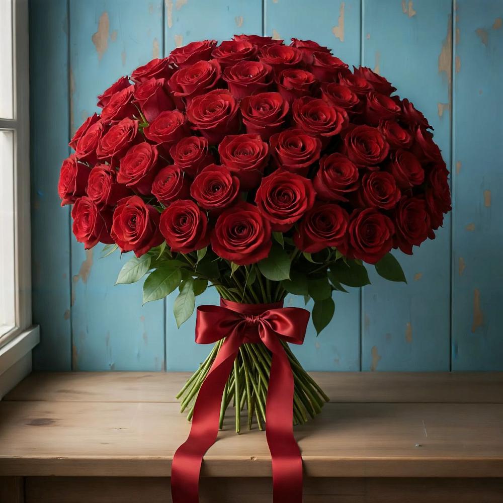 Букет Красные розы Блэк Меджик в Краснохолм