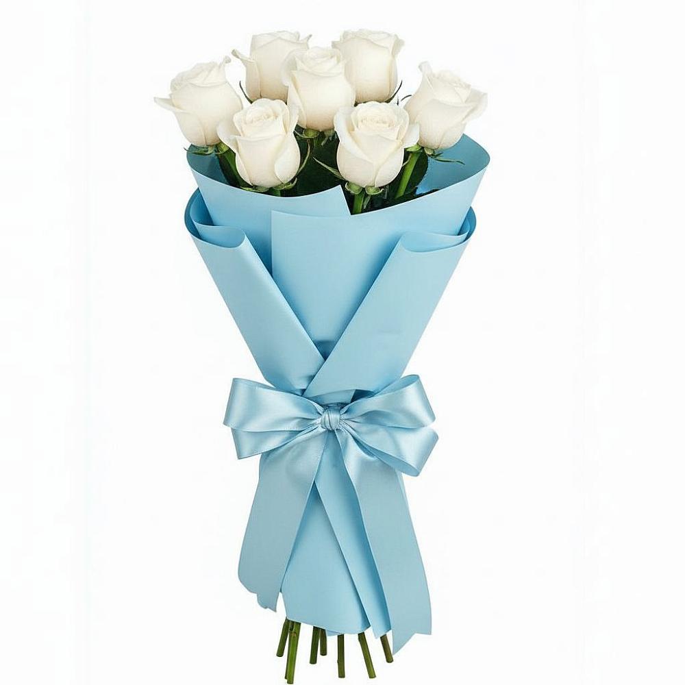 Букет 7 белых роз Проуд в Краснохолм