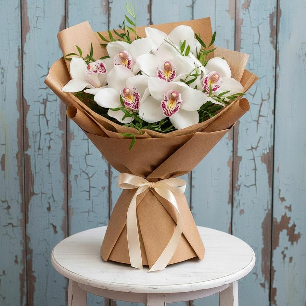 Букет цветов из: Орхидеи и Розы в Краснохолм