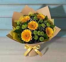 Букет цветов из:  Герберы и Хризантемы в Краснохолм