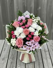 Букет цветов из:  Альстромерии, Гвоздики, Розы и Хризантемы #REPLACE_PRED# Краснохолм
