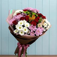 Букет цветов из:  Розы, Хризантемы и Альстромерии в Краснохолм