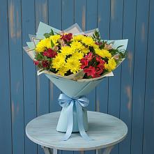 Букет цветов из:  Альстромерии и Хризантемы в Краснохолм