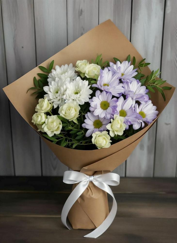 Букет цветов из: Хризантемы и Розы в Краснохолм