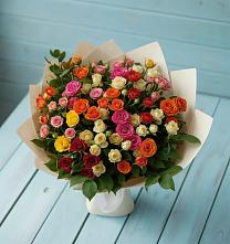 Букет Микс из разноцветных кустовых роз #REPLACE_PRED# Краснохолм